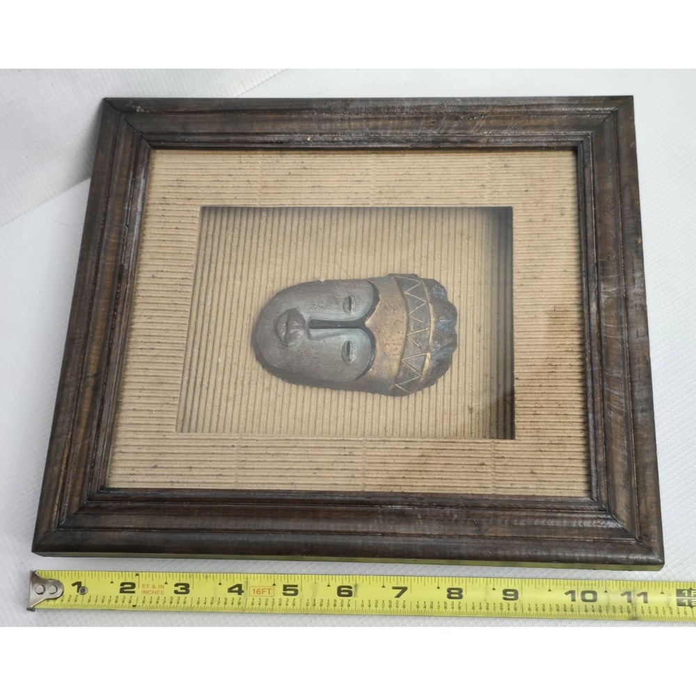 VTG Framed African-Style Tribal Mask Wall Art – Decorative Wall Hanging 11.5" - Picture 7 of 10